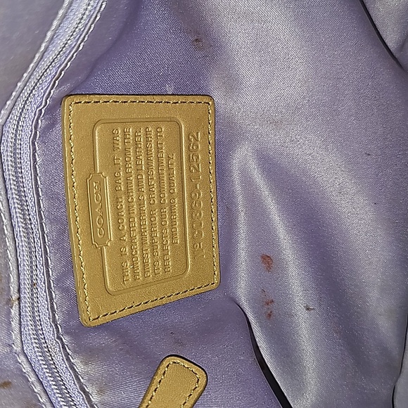 VTG Coach purse Y2K brown and patent leather yellow gold 12562 - Picture 10 of 12